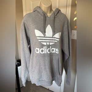 Adidas Men's Gray Hoodie with Logo